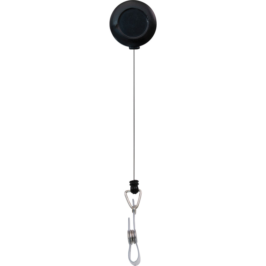 Advantus Snap Clip Retractable ID Reel, Black, Sturdy, 12 Pack