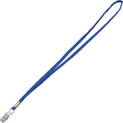 Advantus Flat Clip Lanyard, 36" Length, Blue, Woven with Metal Clip, 100 per Box