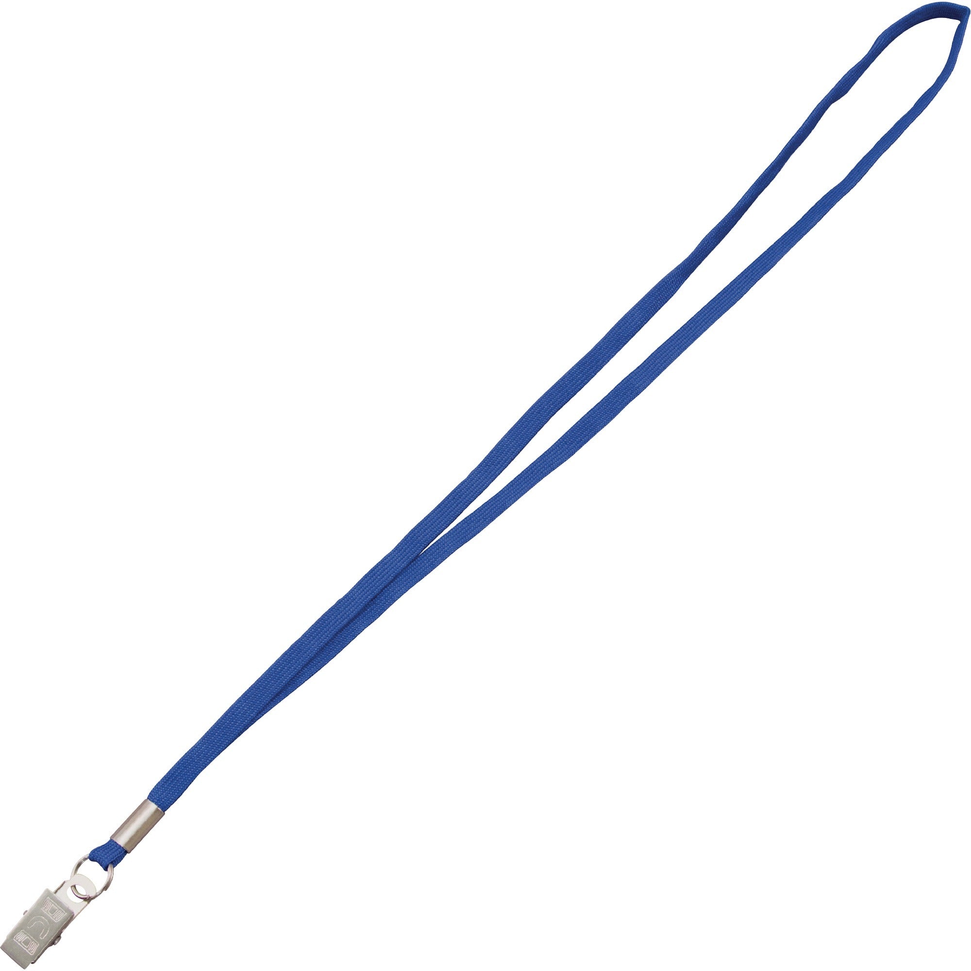 Advantus Flat Clip Lanyard, 36" Length, Blue, Woven with Metal Clip, 100 per Box