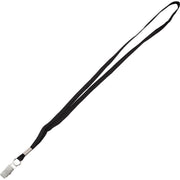 Advantus Flat Clip Lanyard, 36" Length, Black, Woven with Metal Clip, 100 per Box