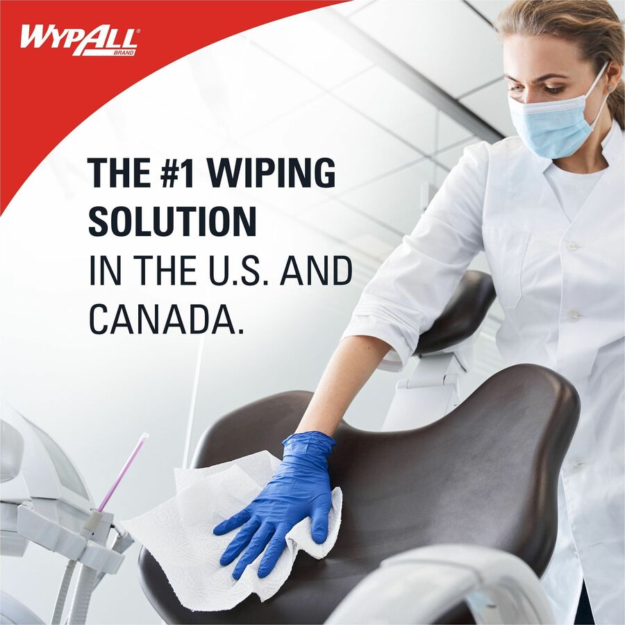 For Multi Surface - Wipe - 6" Length x 12" Width - Disinfectant - White - 140/Roll - 6 / Carton