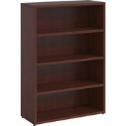 Lorell Prominence 2.0 Bookcase, 48"H x 34"W x 12"D, 3 Shelves, Mahogany Laminate, Particleboard, 1 Each