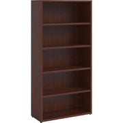 Lorell Prominence 2.0 Bookcase, 69"H x 34"W x 12"D, Mahogany Laminate, 6 Shelves, 1 Each