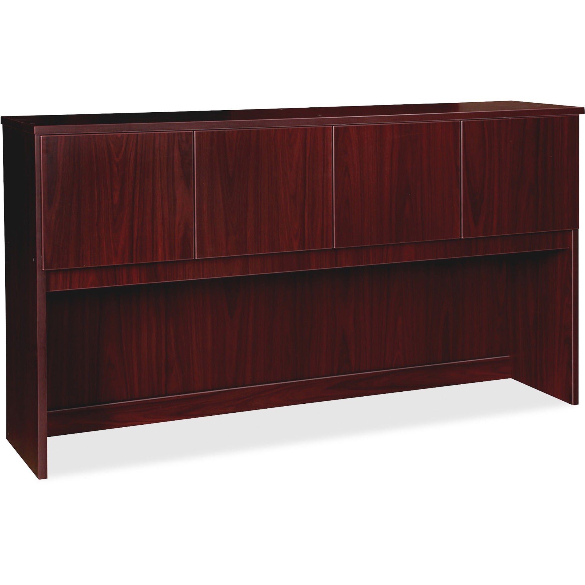Lorell Prominence 2.0 Hutch, 39"H x 72"W x 16"D, 4 Doors, Particleboard, Laminate Finish, Mahogany, 1 Each