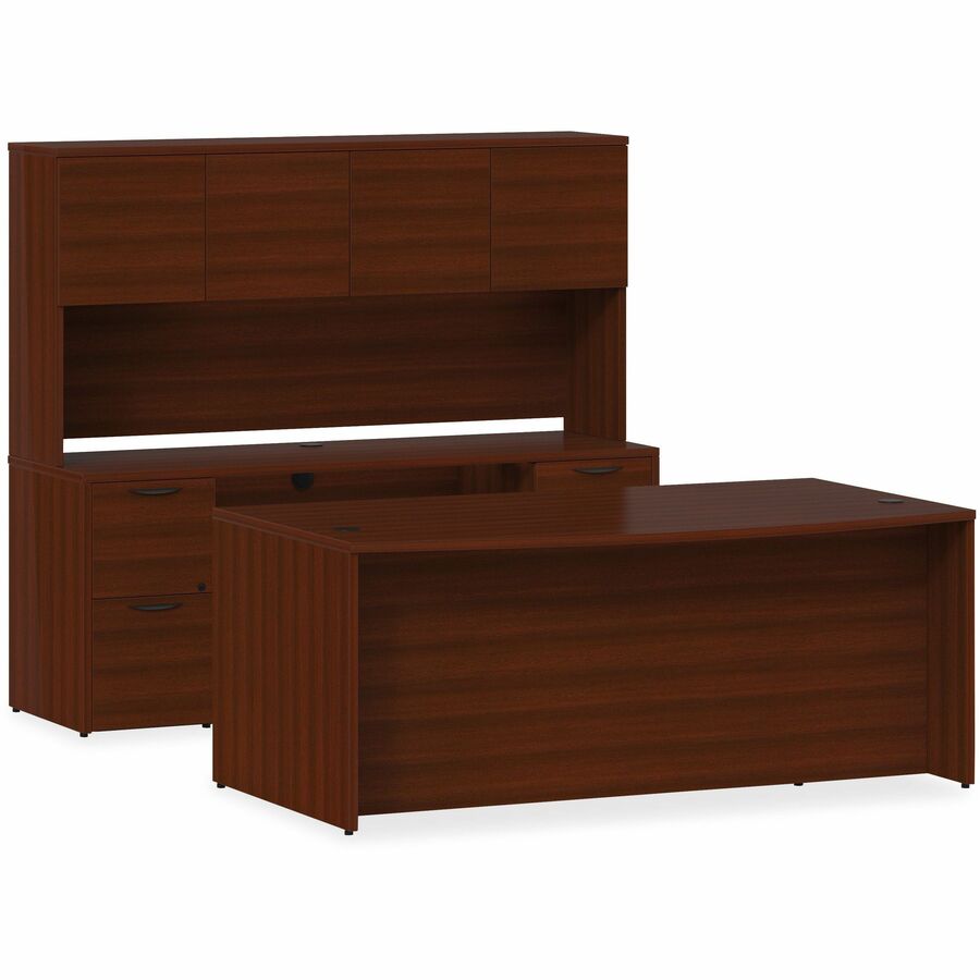 Lorell Prominence 2.0 Hutch, 39"H x 72"W x 16"D, 4 Doors, Particleboard, Laminate Finish, Mahogany, 1 Each