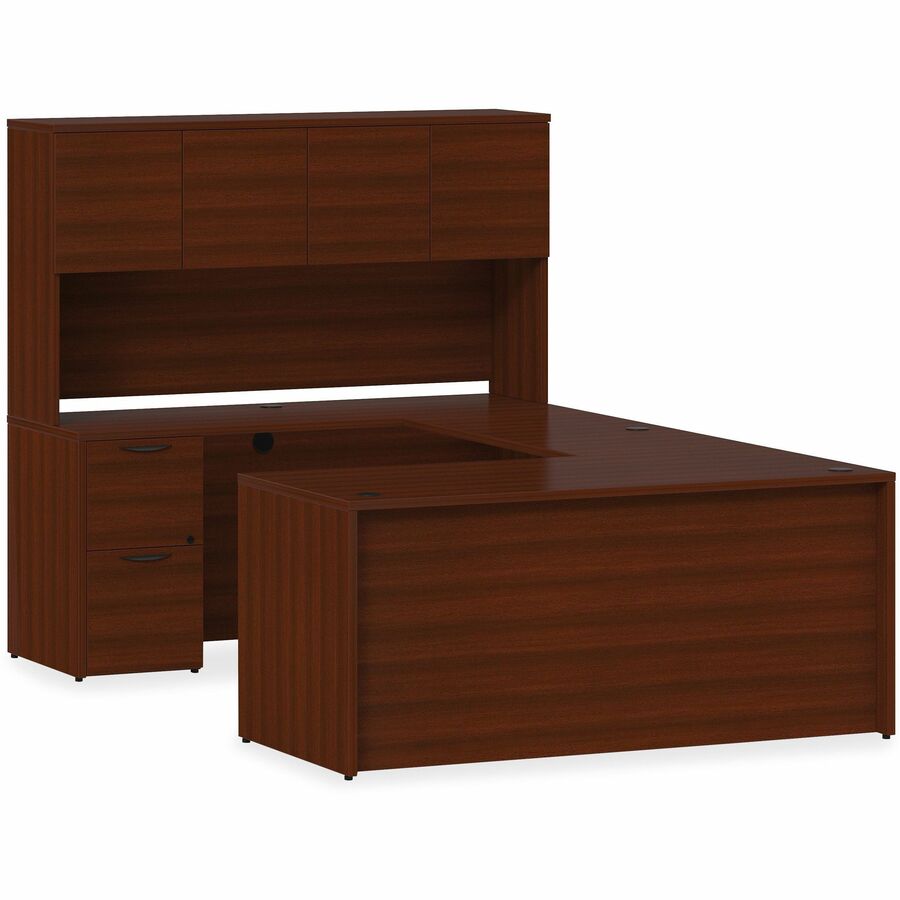 Lorell Prominence 2.0 Lateral File - 29" Height x 36" Width x 22" Depth - Total Drawer(s): 2 - Band Edge - Material: Laminate - Finish: Mahogany - 1 Each