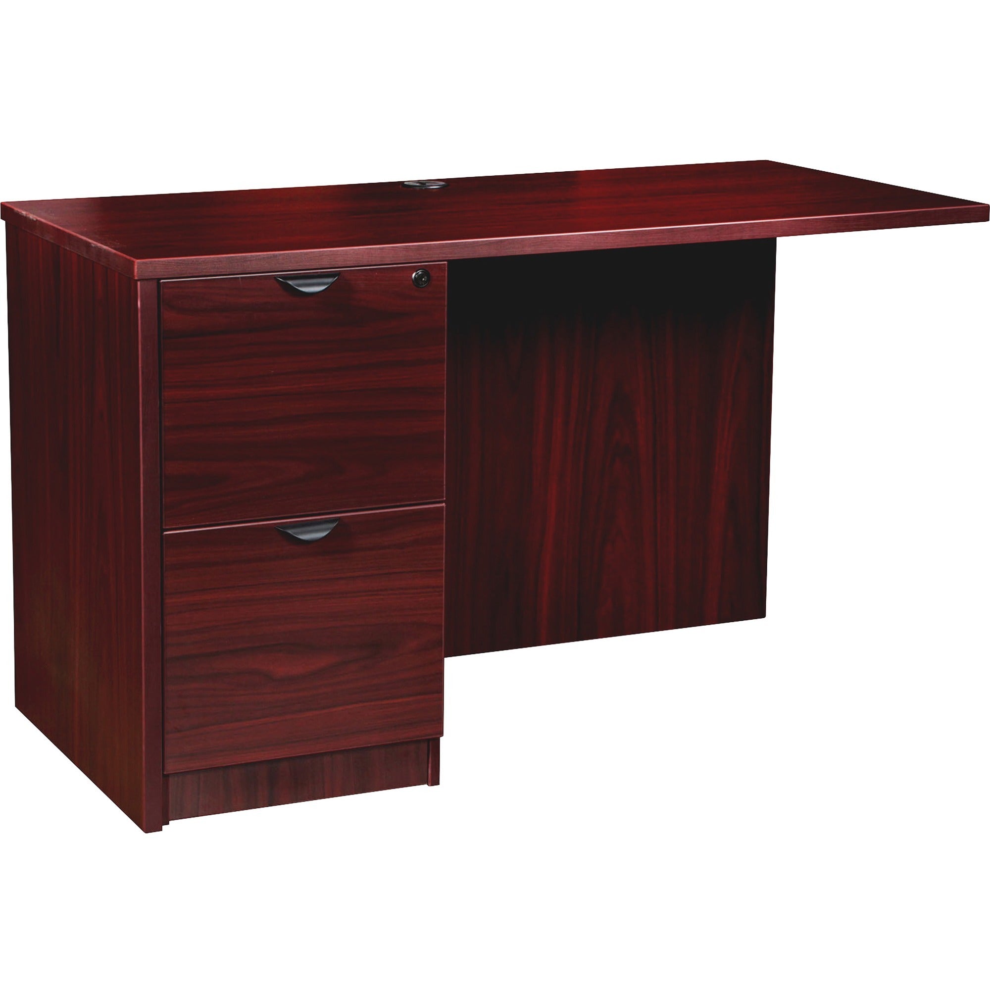 Lorell Prominence 2.0 Left Return, 29"H x 48"W x 24"D, 1" Thick Top, 2 Drawers, Particleboard, Laminate Finish, Band Edge, 1 Each