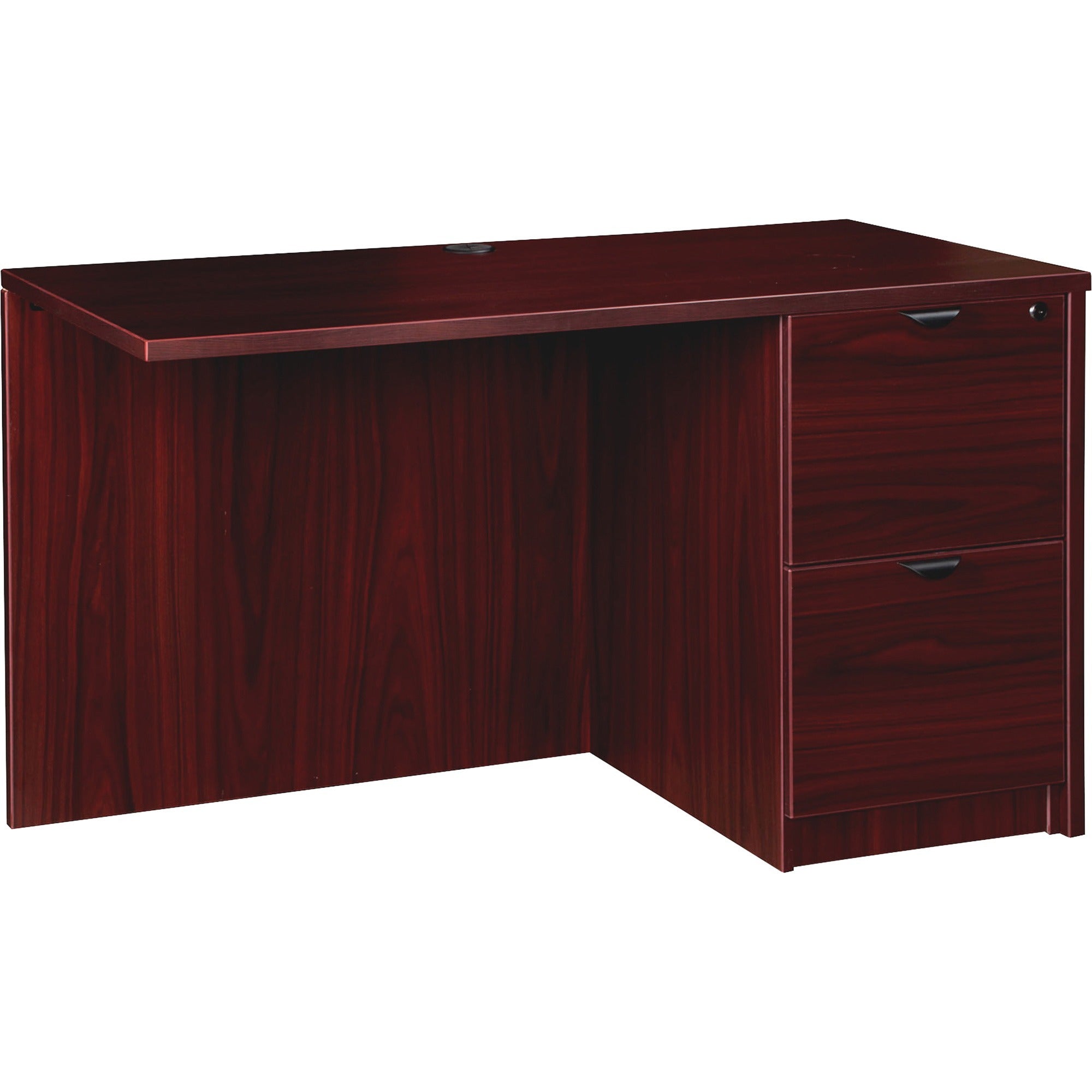 Lorell Prominence 2.0 Right Return - 29" Height x 48" Width x 24" Depth, x 1" Thickness Top - Total Drawer(s): 2 - Band Edge - Material: Particleboard - Finish: Laminate - 1 Each
