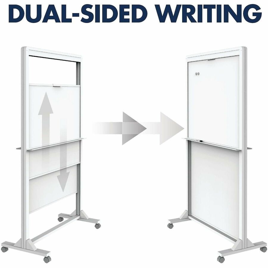 40" (3.3 ft) Width x 68" (5.7 ft) Height - White Painted Steel Surface - White Aluminum, Aluminum Frame - Rectangle - Horizontal - Magnetic - Assembly Required - 1 Each