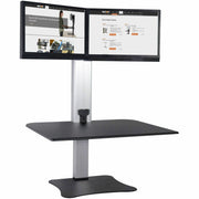 Up to 25" Screen Support - 25 lb Load Capacity - 20" Height x 28" Width x 23" Depth - Desktop, Tabletop - Wood, Steel, Aluminum - Black, Aluminum - Sturdy