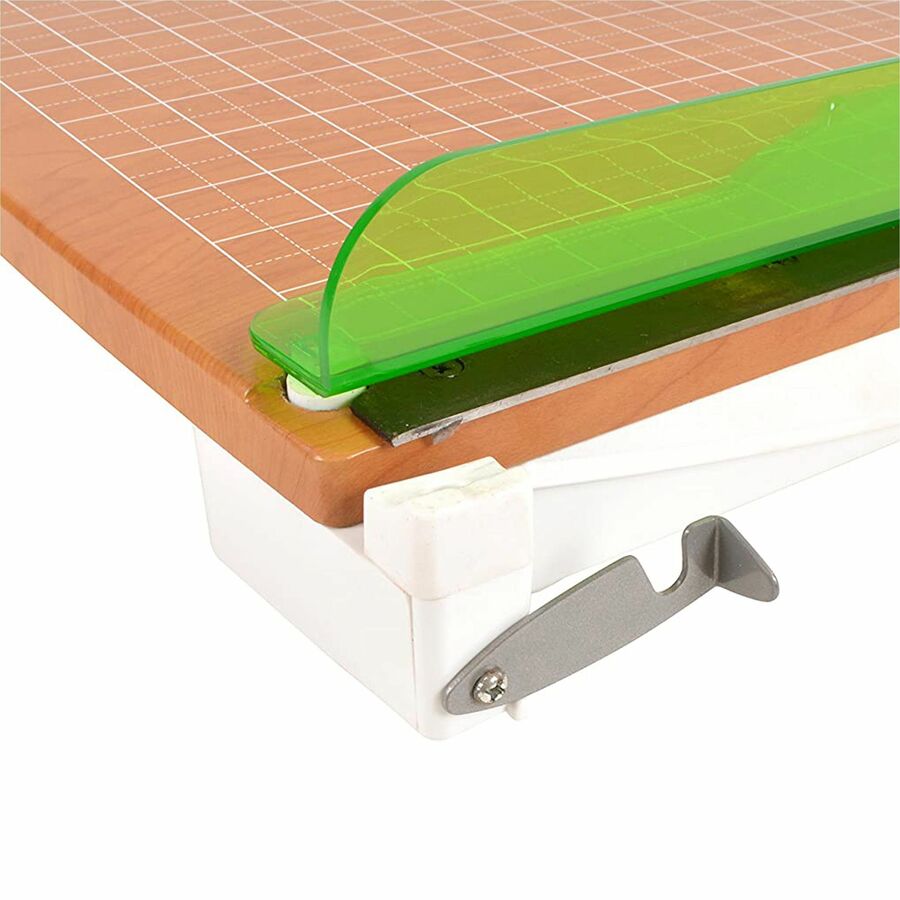30 Sheet Cutting Capacity - CarboTitanium Blade - 18" Cutting Length - 5.5" Height x 14" Width x 25" Length - Heavy Duty, Lockable, Comfortable, Alignment Grid - Green, White - 1 Each