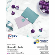 Avery&reg; Printable Round Labels, 3/4" , Matte White, 800 Labels (4221)