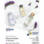 Avery&reg; Printable Round Labels, 3/4" , Glossy Clear, 400 Labels (4222)