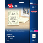79 Brightness - 4 1/4" x 5 1/2" - 80 lb Basis Weight - 216 g/m² Grammage - Matte - Rounded Corner, Sturdy, Double-sided, Printable, Uncoated, Perforated - Ivory - 1 Box