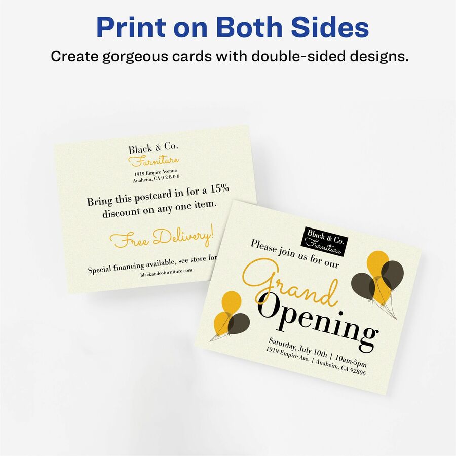 79 Brightness - 4 1/4" x 5 1/2" - 80 lb Basis Weight - 216 g/m² Grammage - Matte - Rounded Corner, Sturdy, Double-sided, Printable, Uncoated, Perforated - Ivory - 1 Box