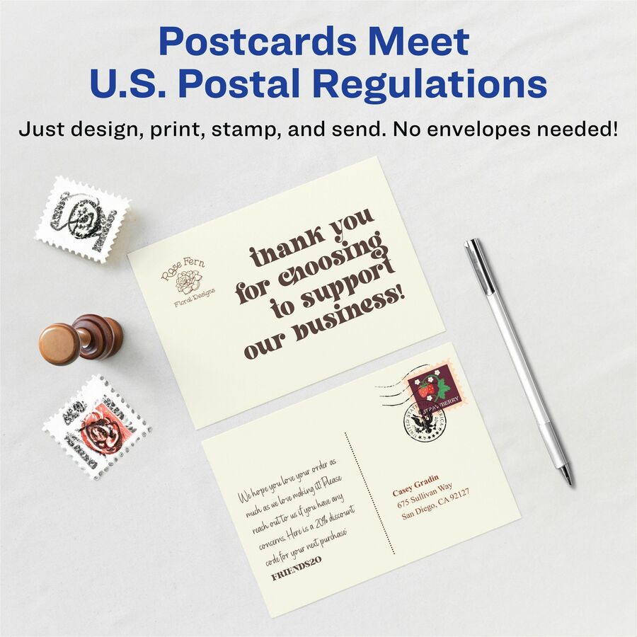 79 Brightness - 4 1/4" x 5 1/2" - 80 lb Basis Weight - 216 g/m² Grammage - Matte - Rounded Corner, Sturdy, Double-sided, Printable, Uncoated, Perforated - Ivory - 1 Box