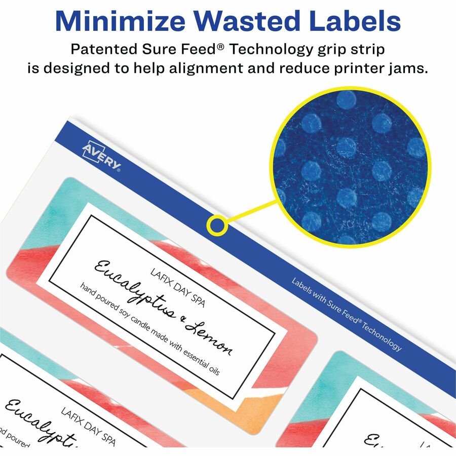 1" Width x 2 5/8" Length - Permanent Adhesive - Rectangle - Inkjet, Laser - Glossy - White - Paper - Permanent Adhesive, Jam Resistant, Easy Peel, Pop Up Edge - 30 / Sheet - 25 Total Sheets - 750 Total Label(s) - 1 Pack