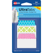 24 Tab(s) - 1.50" Tab Height x 2" Tab Width - Clear Film, Pink Paper, Green, Blue Tab(s) - 24 / Pack