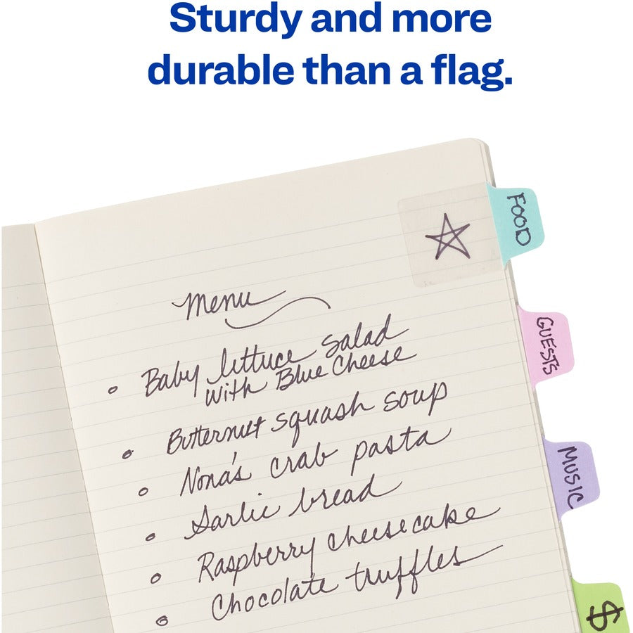 24 Tab(s) - 1.50" Tab Height x 2" Tab Width - Clear Film, Pink Paper, Green, Blue Tab(s) - 24 / Pack