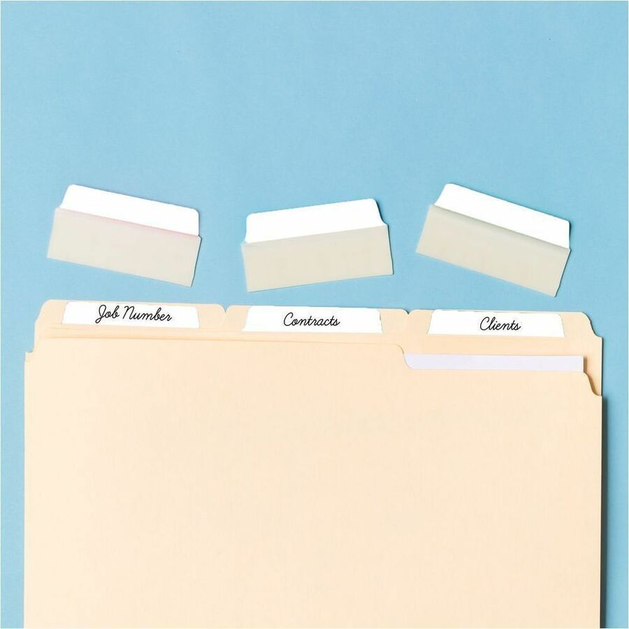 Avery&reg; UltraTabs Filing Tabs - 24 Tab(s) - 1.50" Tab Height x 3" Tab Width - Clear Film, White Paper Tab(s) - 1 Pack