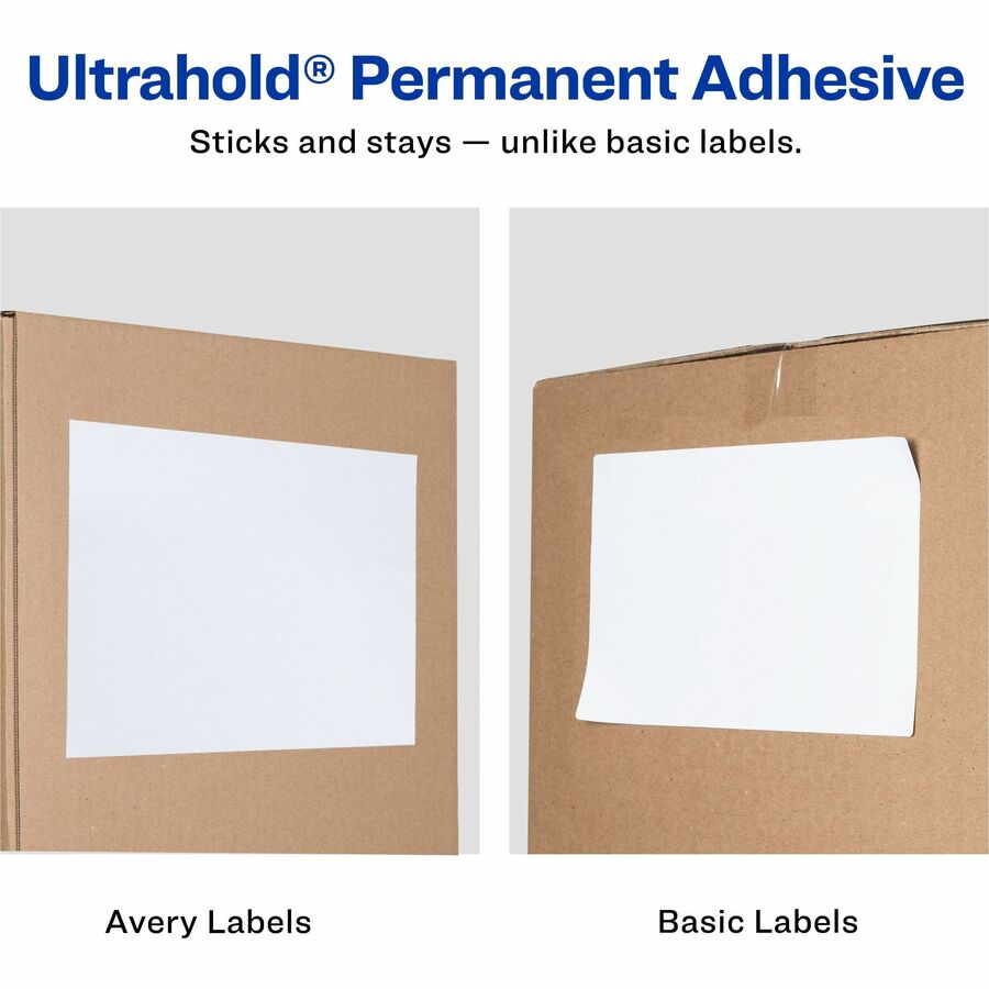 x 8 1/2" Width x 11" Length - Full Sheet - Permanent Adhesive - Laser - Matte - White - Paper - Permanent Adhesive, Jam Resistant, Smudge Resistant, Customizable, Stick & Stay, Curl Resistant - 1 / Sheet - 500 Total Sheets - 500 Total Label(s) - 500 / Box