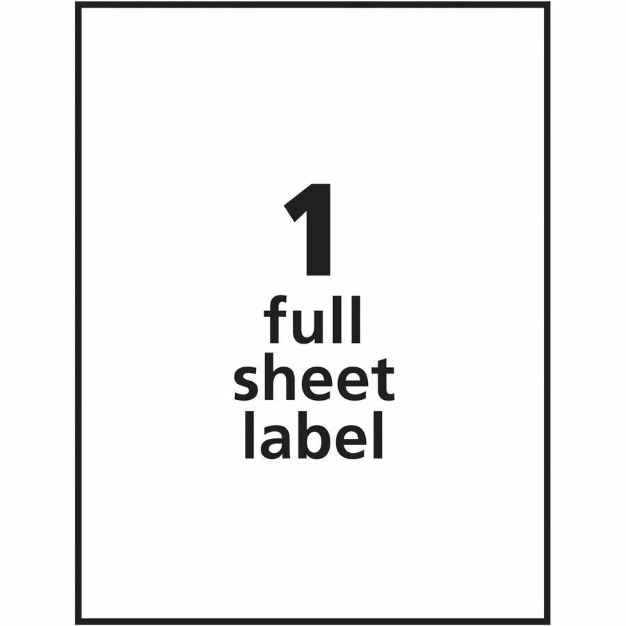 x 8 1/2" Width x 11" Length - Full Sheet - Permanent Adhesive - Laser - Matte - White - Paper - Permanent Adhesive, Jam Resistant, Smudge Resistant, Customizable, Stick & Stay, Curl Resistant - 1 / Sheet - 500 Total Sheets - 500 Total Label(s) - 500 / Box