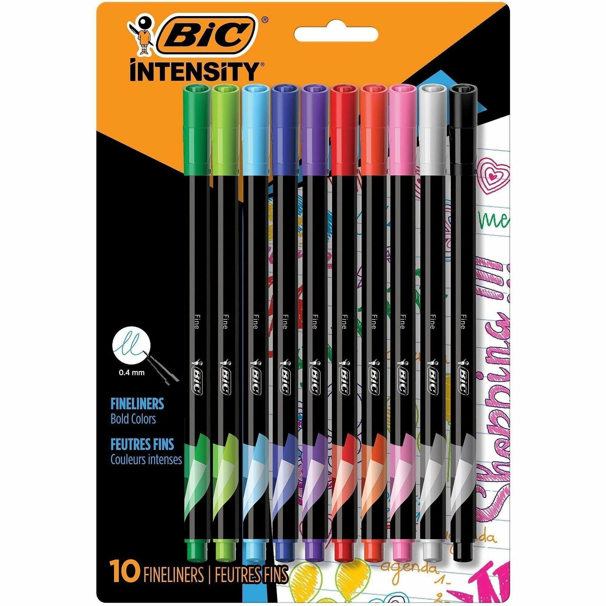 0.4 mm Fine Pen Point - Assorted Ink - Water Based - Metal Tip - 1 Pack