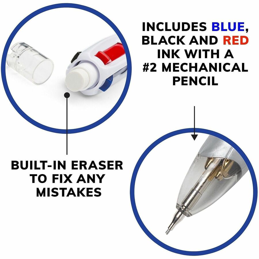 2HB Pencil Grade - 0.7 mm Lead Size - Assorted Ink - Assorted Lead - Retractable - 1 Pack