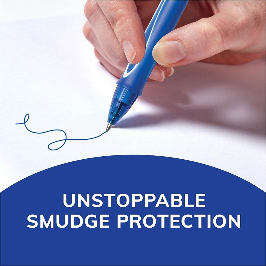 BIC Gel-ocity .7mm Retractable Pen - 0.7 mm Medium Pen Point - Retractable - Blue Ink - Gel-based - 1 Dozen