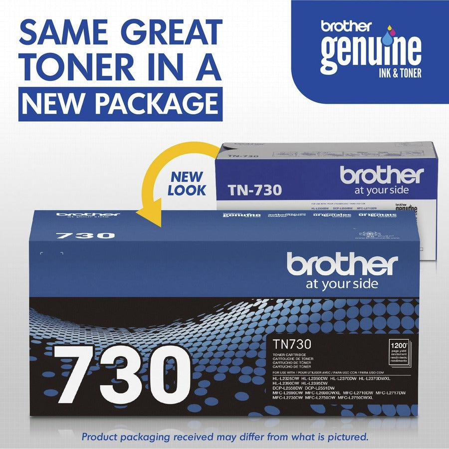 Brother TN-730 Original Laser Toner Cartridge - Black - 1 Each