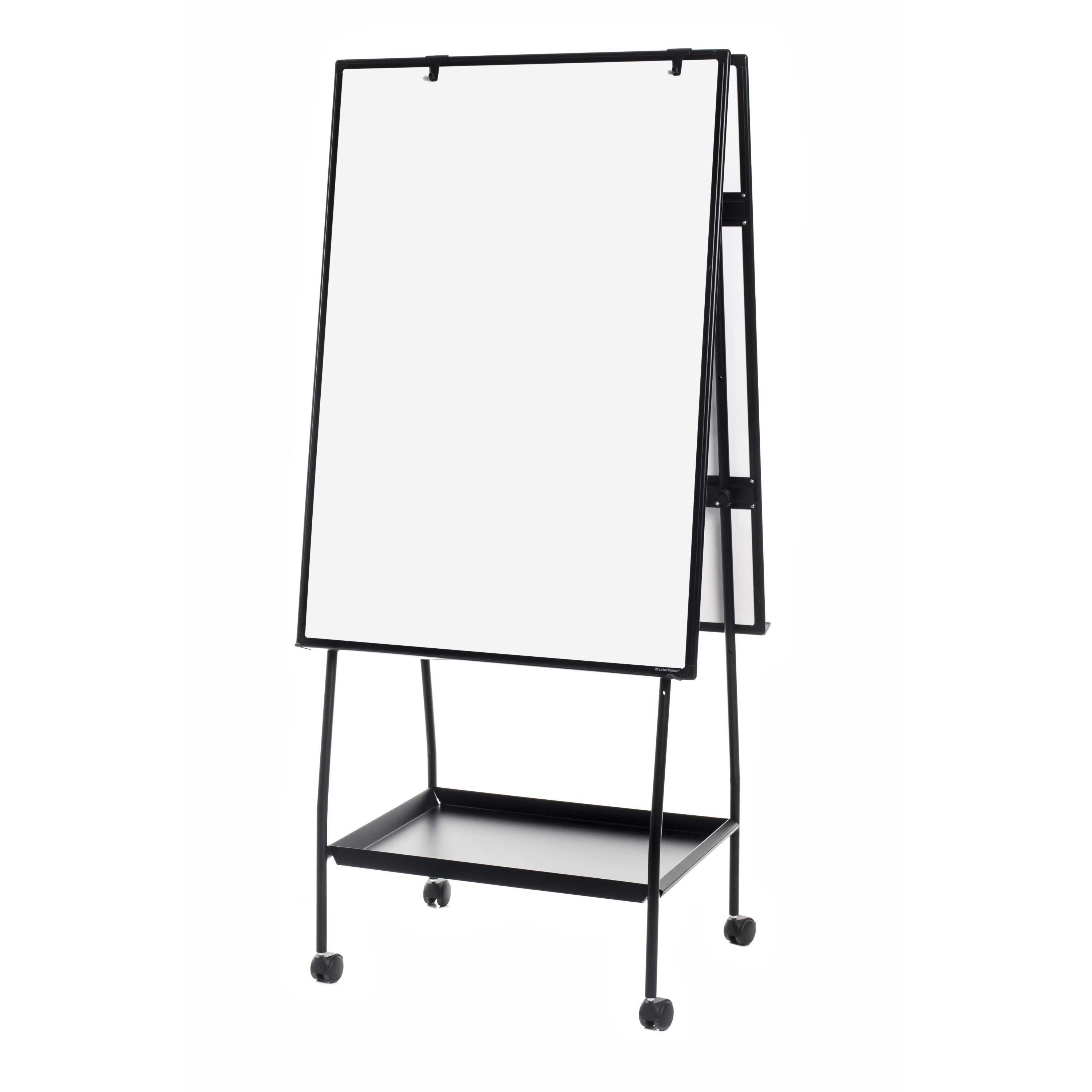 29.5" (2.5 ft) Width x 41.7" (3.5 ft) Height - Melamine Surface - Black Aluminum Frame - Black Stand - Rectangle - Portable - Assembly Required - 1 Each - TAA Compliant