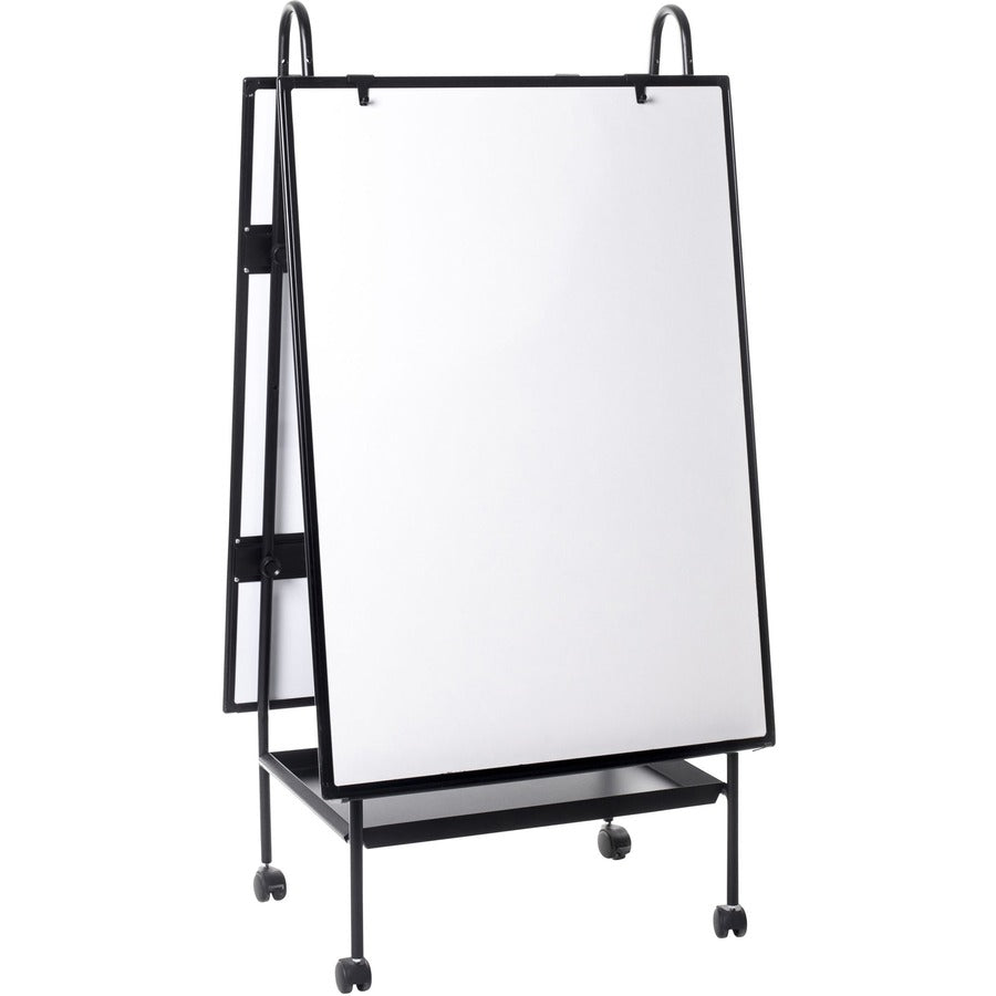 29.5" (2.5 ft) Width x 41.7" (3.5 ft) Height - Melamine Surface - Black Aluminum Frame - Black Stand - Rectangle - Portable - Assembly Required - 1 Each - TAA Compliant