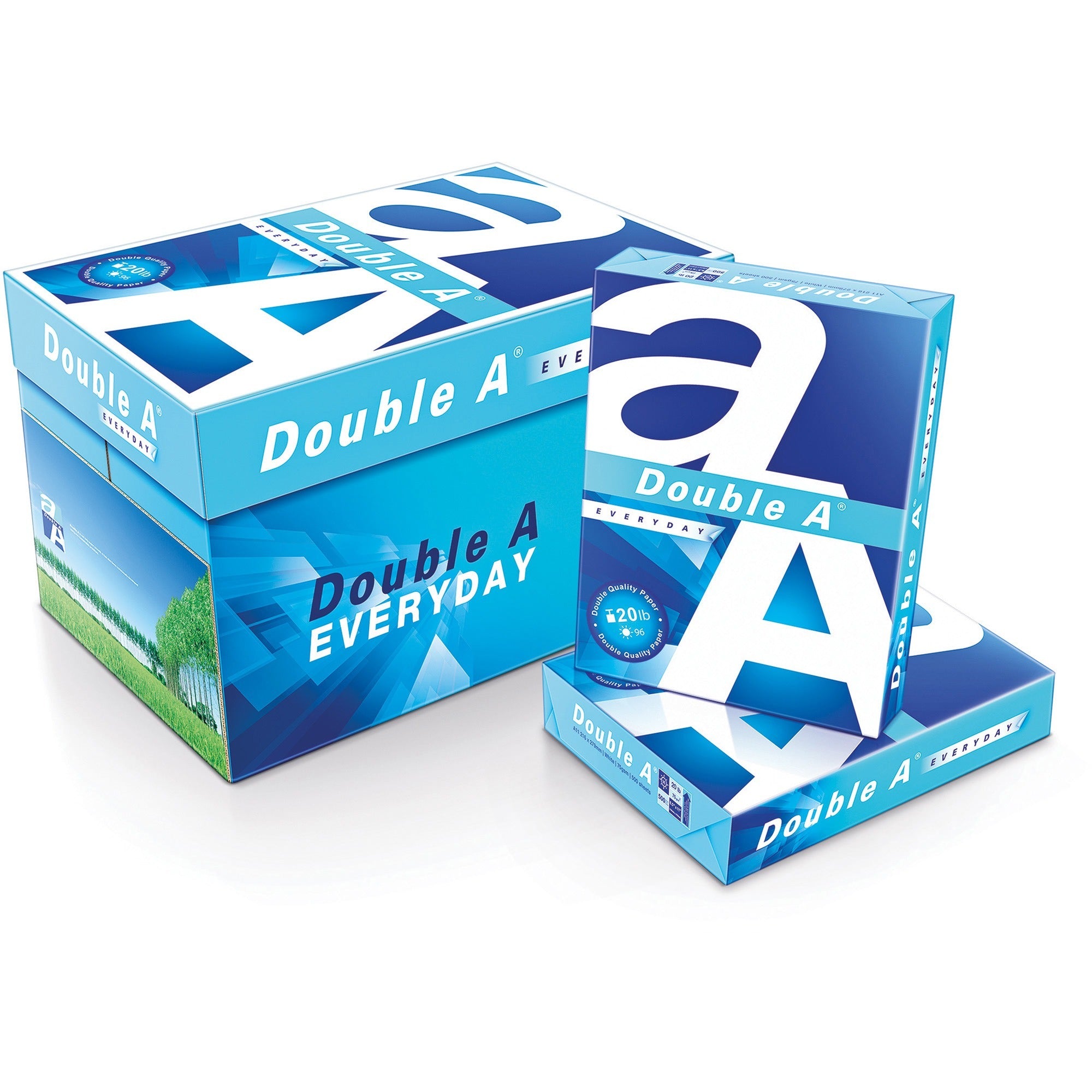 Double A Everyday Multipurpose Copy Paper - White - 96 Brightness - Legal - 8 1/2" x 14" - 20 lb Basis Weight - Smooth - White - 500 Sheets per Ream - 10 / Carton