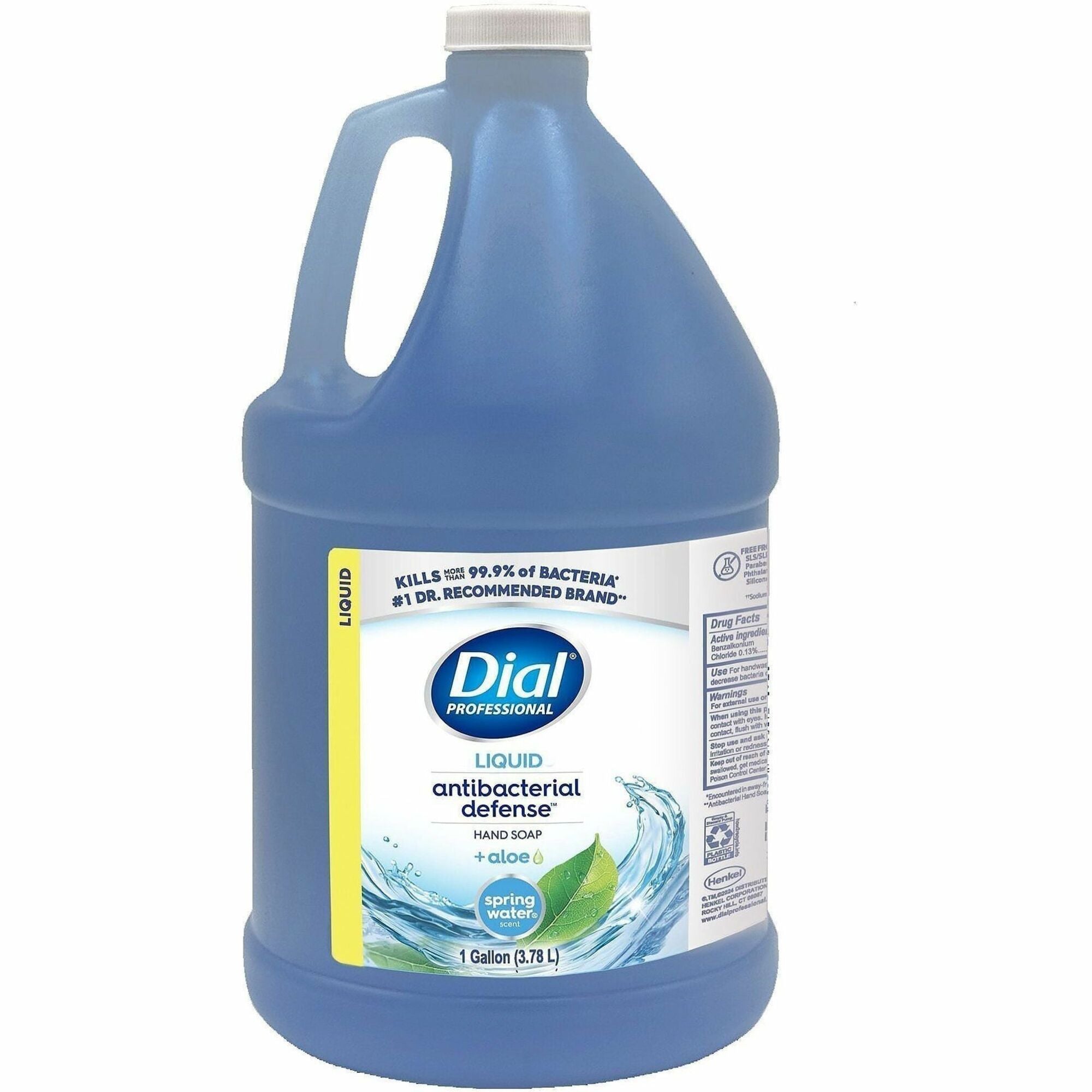 Dial Spring Water Scent Liquid Hand Soap - Spring Water Scent - 1 gal - Kill Germs - Hand - Moisturizing - Blue - 1 Each