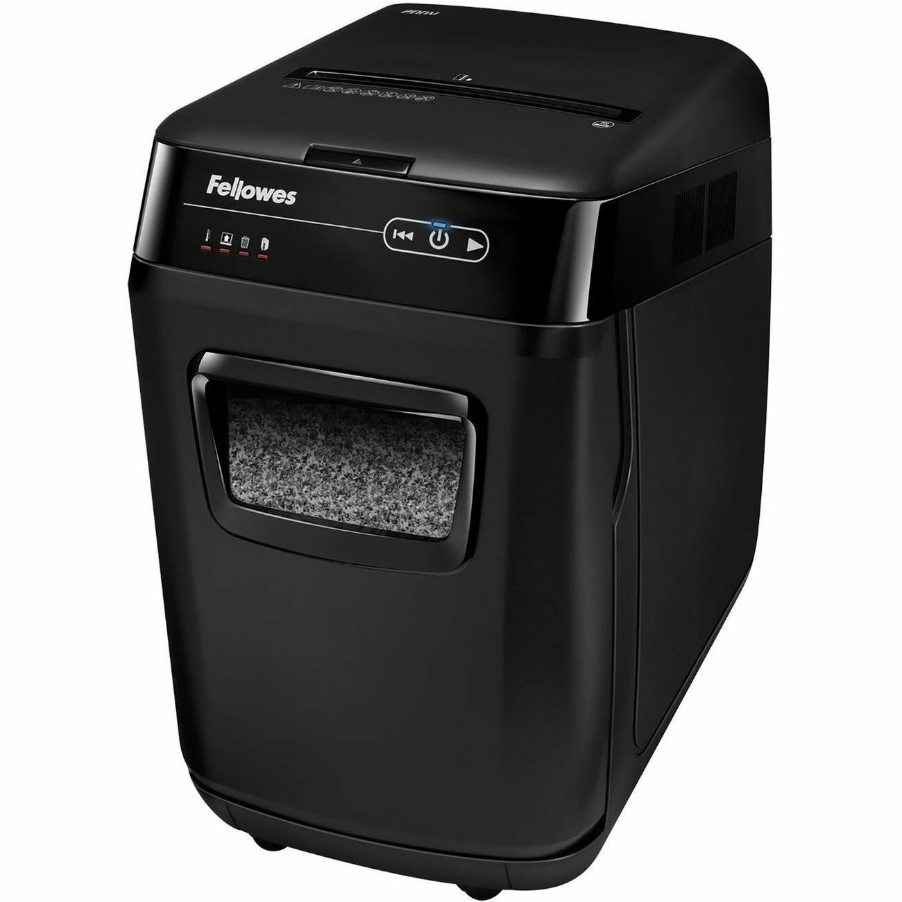 Non-continuous Shredder - Micro Cut - 200 Per Pass - for shredding Staples, Credit Card, Paper - 0.078" x 0.546" Shred Size - P-5 - 11 ft/min - 9" Throat - 25 Minute Run Time - 25 Minute Cool Down Time - 8.50 gal Wastebin Capacity - Black