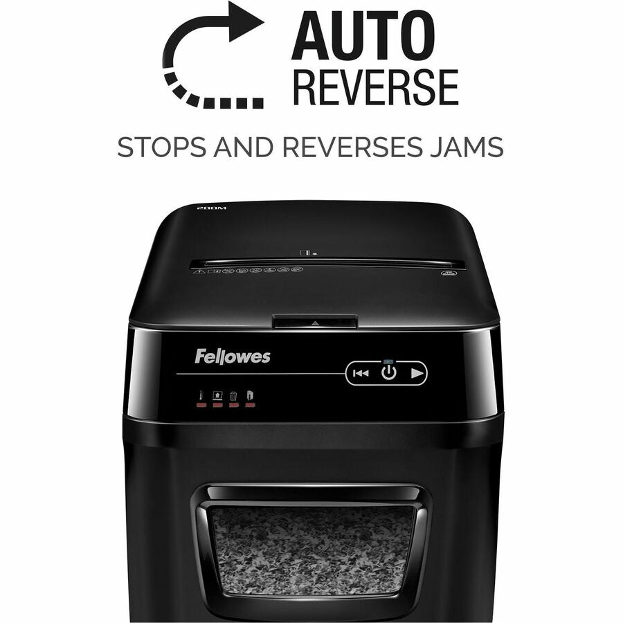 Non-continuous Shredder - Micro Cut - 200 Per Pass - for shredding Staples, Credit Card, Paper - 0.078" x 0.546" Shred Size - P-5 - 11 ft/min - 9" Throat - 25 Minute Run Time - 25 Minute Cool Down Time - 8.50 gal Wastebin Capacity - Black
