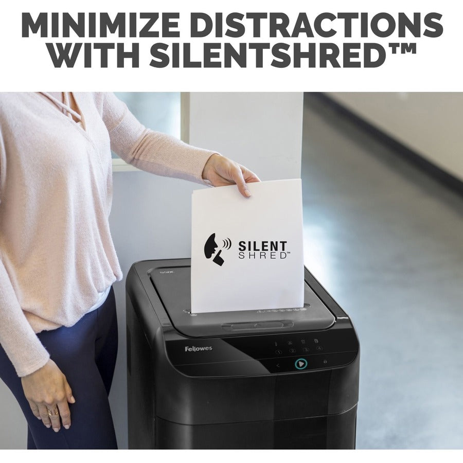 Continuous Shredder - Cross Cut - 550 Per Pass - for shredding Staples, Paper Clip, Paper, CD, DVD, Credit Card, Junk Mail - 0.156" x 1.500" Shred Size - P-4 - 11 ft/min - 9" Throat - 22 gal Wastebin Capacity - Black