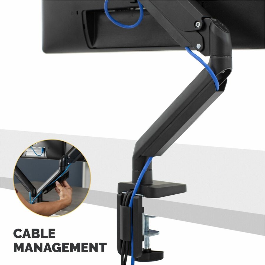 Fellowes Platinum Mounting Arm for Monitor - Black - Height Adjustable - 1 Display(s) Supported - 19.70" to 32" Screen Support - 17.60 lb Load Capacity - 75 x 75, 100 x 100 - VESA Mount Compatible - Steel - 1 Unit