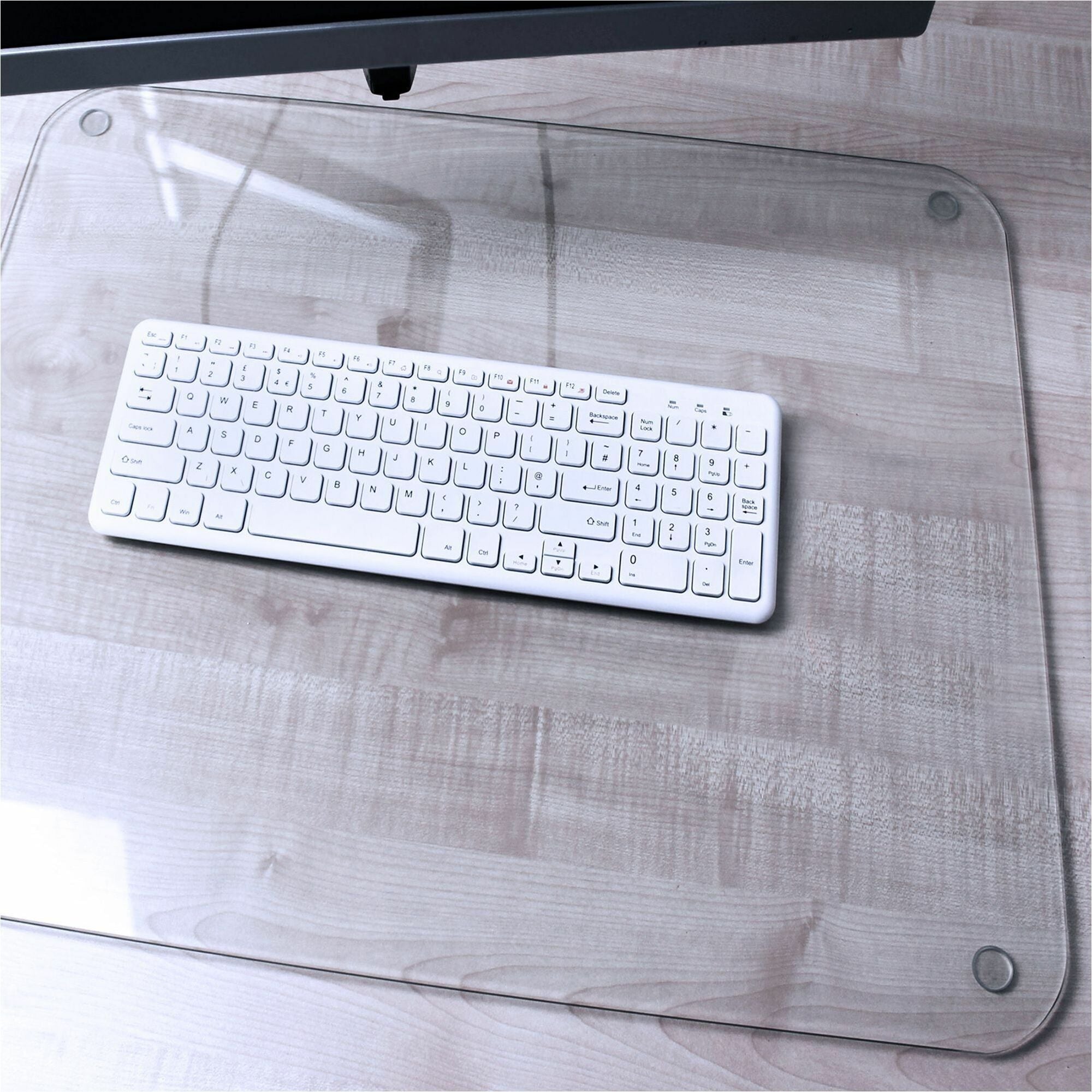 Floortex Desktex&reg; Glaciermat Glass Desk Pad - 19" x 24"