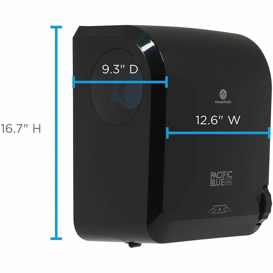 16" Height x 12.9" Width x 8.9" Depth - Black - Durable, Heavy Duty, Touch-free - 1 Each