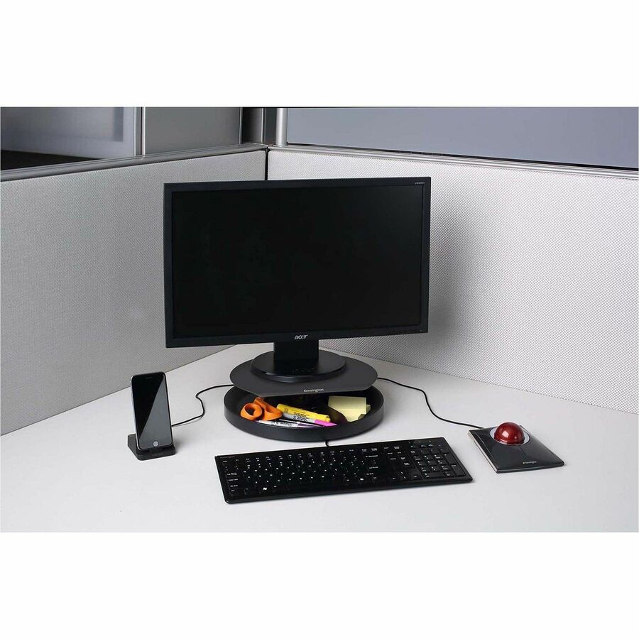 40 lb Load Capacity - Flat Panel Display Type Supported - 3.10" Height x 12.60" Width x 12.60" Depth - Desktop - Black - Ergonomic