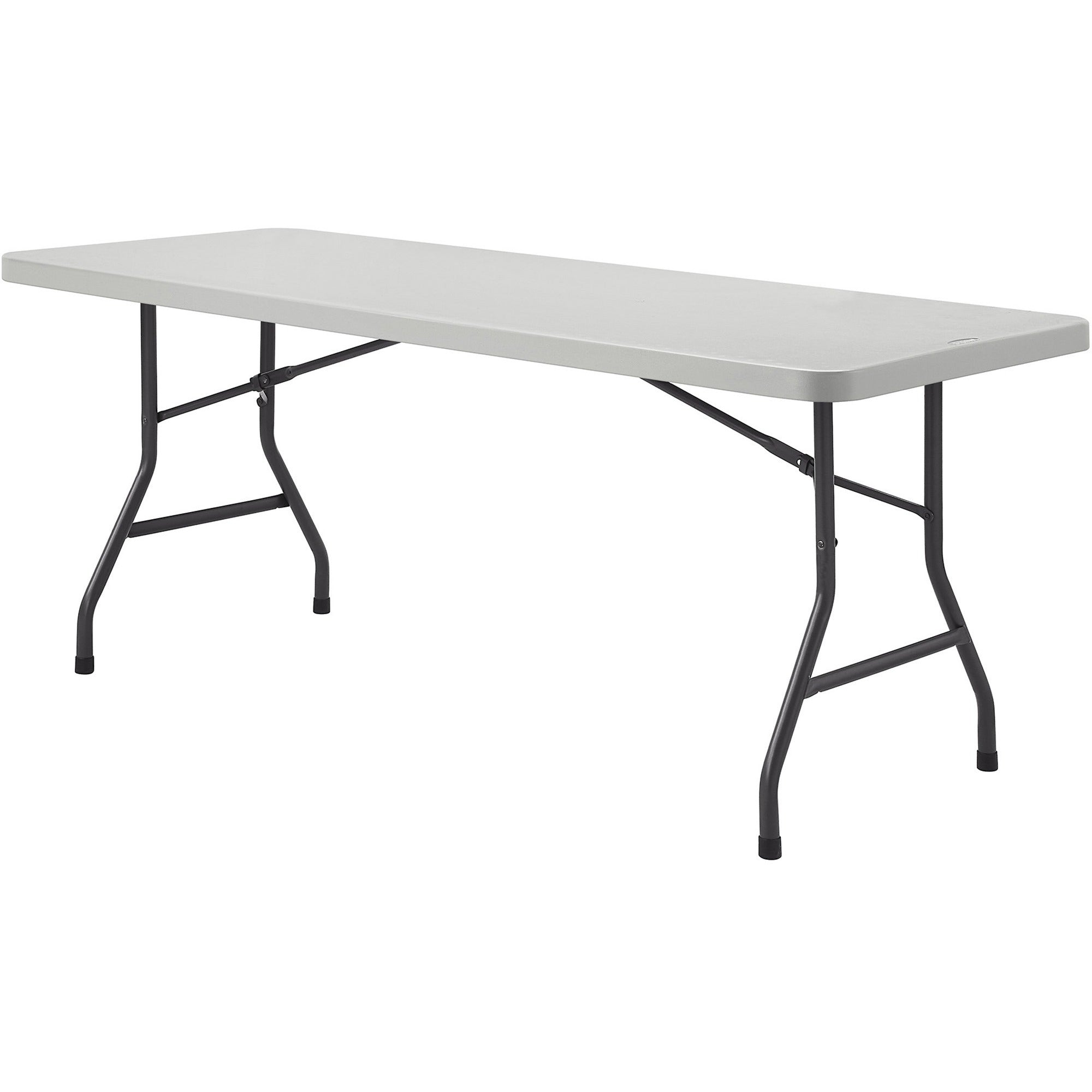 Lorell Extra-Capacity Ultra-Lite Folding Table - Light Gray Top - Dark Gray Base - 750 lb Capacity - 72" Table Top Width x 30" Table Top Depth - 29.25" Height - Gray - High-density Polyethylene (HDPE) Top Material - 1 Each