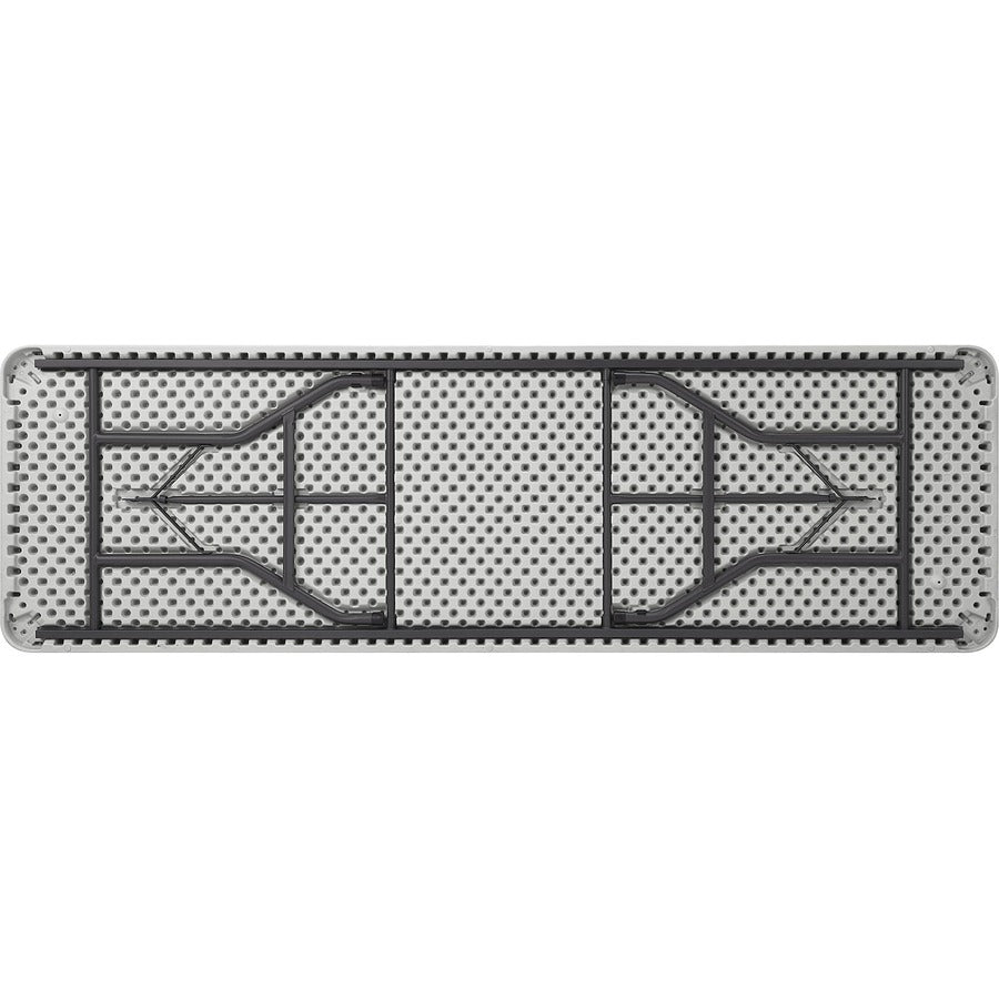 Lorell Extra-Capacity Ultra-Lite Folding Table - Light Gray Top - Dark Gray Base - 750 lb Capacity - 96" Table Top Width x 30" Table Top Depth - 29.25" Height - Gray - High-density Polyethylene (HDPE) Top Material - 1 Each