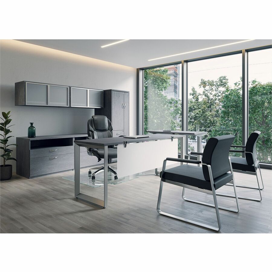 Lorell Relevance Series Tabletop - 47.6" Width x 23.6" Depth x 1" Thickness Table Top - Straight Edge - Finish: Charcoal, Laminate - 1 Each