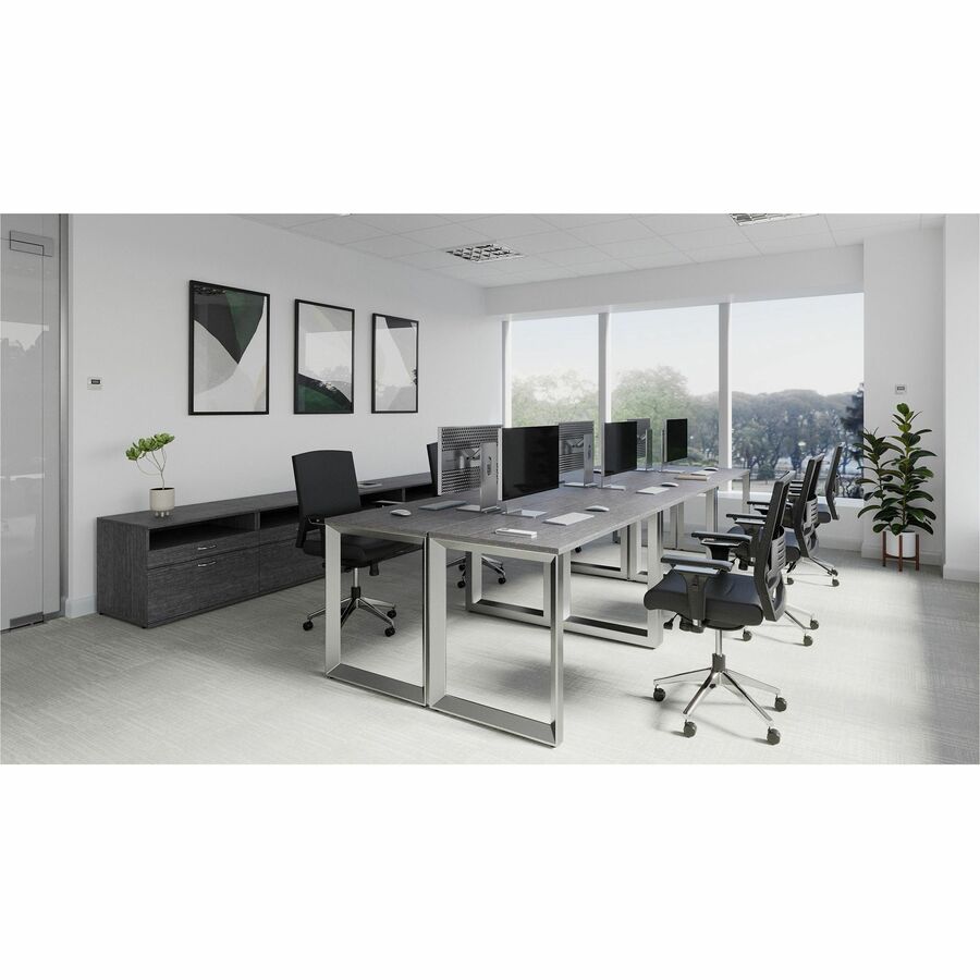 Lorell Relevance Series Desk-height Side Leg Frame - 23.3" Height x 28.5" Width - Finish: Silver - 1 Each
