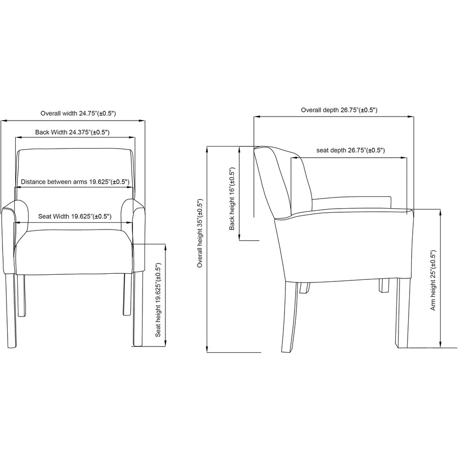 Lorell Full-sided Upholstered Arms Guest Chair