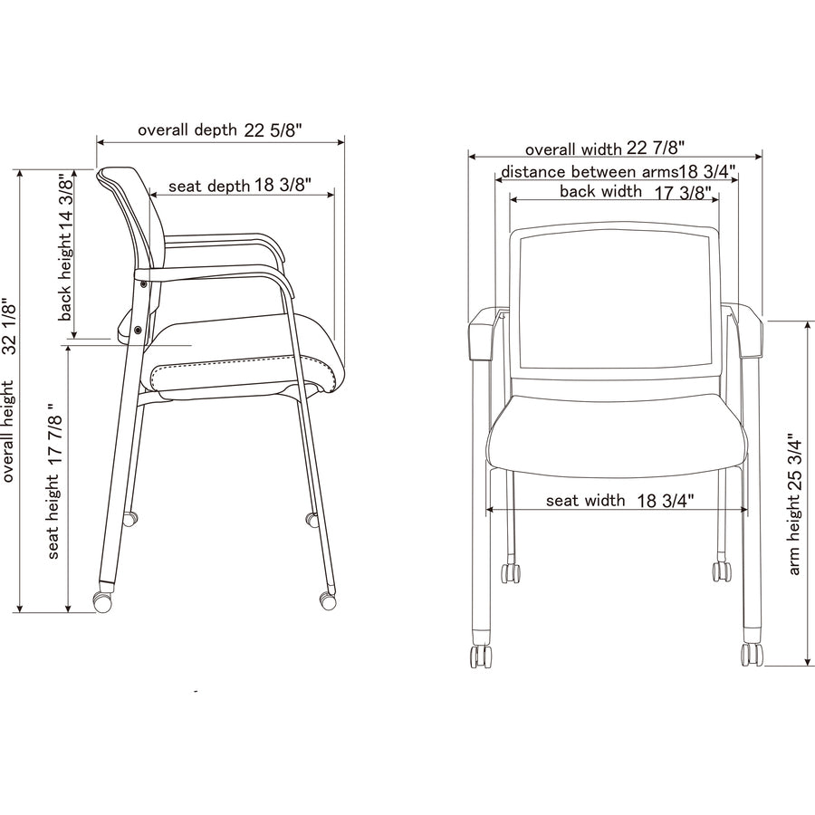 Lorell Mesh Back Guest Chair with Casters