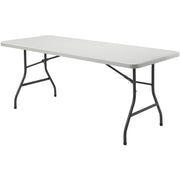 Lorell Ultra-Lite Banquet Table, 72" x 30" x 29", Light Gray Rectangle Top, Dark Gray Steel Base, 600 lb Capacity, 1 Each