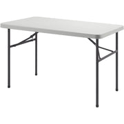 Lorell Ultra-Lite Banquet Table, 48" x 30" x 29", Light Gray Top, Dark Gray Steel Base, 450 lb Capacity, 1 Each