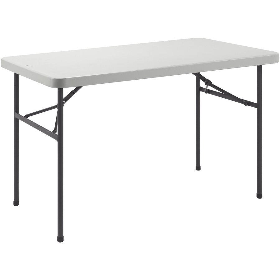 Lorell Ultra-Lite Banquet Table, 48" x 30" x 29", Light Gray Top, Dark Gray Steel Base, 450 lb Capacity, 1 Each